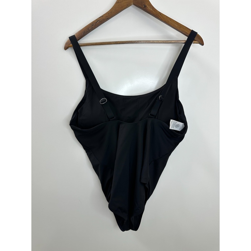 Athleta Hermosa One Piece Black Swimsuit #988619 Classic Minimalist Size Large - Picture 6 of 9